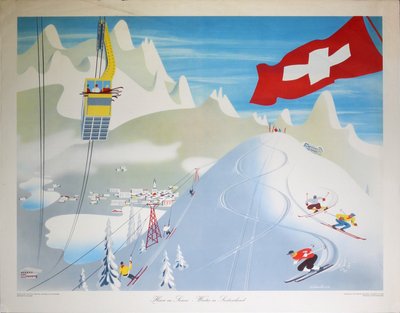 L'hiver en Suisse - Winter in Switzerland original poster designed by Eidenbenz, Hermann (1902-1993)