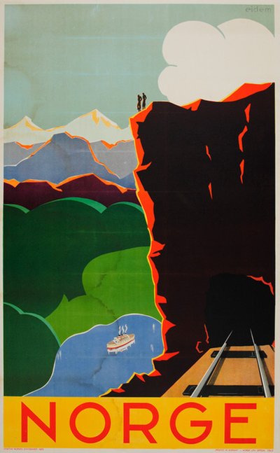 Norge original poster designed by Eidem, Paul Lorck (1909–1992)