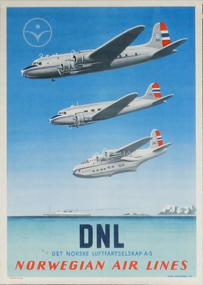 DNL - Norwegian Air Lines (sml) original poster designed by Andersen, Axel (1920-1995)