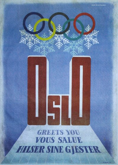 Oslo 1952 Olympic Welcoming Poster original poster designed by Kittelsen, Helge (1910-1996)