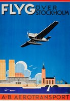 ABA-Aerotransport-Stockholm-Sweden-Beckman-original-poster