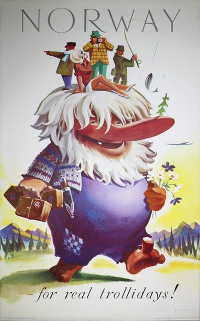 Norway for real trollidays! original poster designed by Yran, Knut (1920-1998)