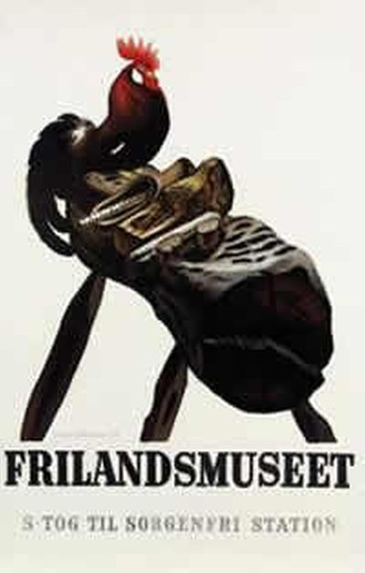 Frilandsmuseet  original poster designed by Hansen, Aage Sikker (1897-1955)