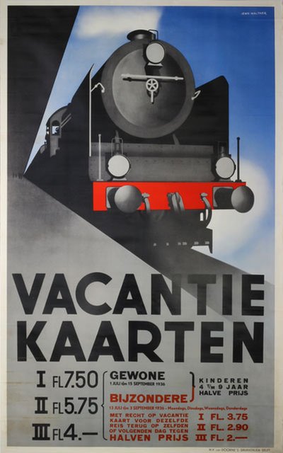 Vacantie Kaarten original poster designed by Walther, Jean (1910–1968)