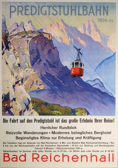 Predigtstuhlbahn 1514m Bad Reichenhall original poster 