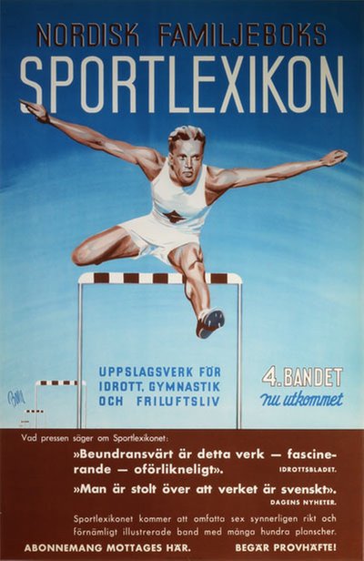 Nordisk Familjeboks Sportlexicon original poster designed by Vilson, Bo (BOVIL)