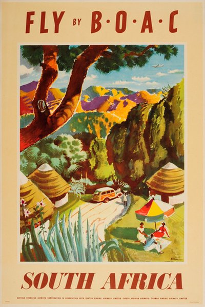 South Africa - BOAC original poster designed by Xeria