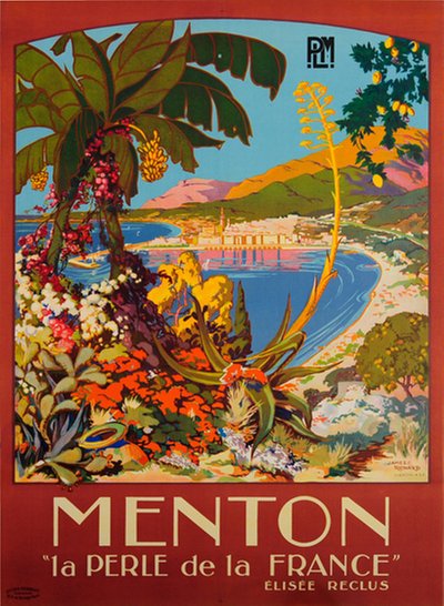 Menton - Pearl of France - French Riviera original poster designed by Richard, James C.
