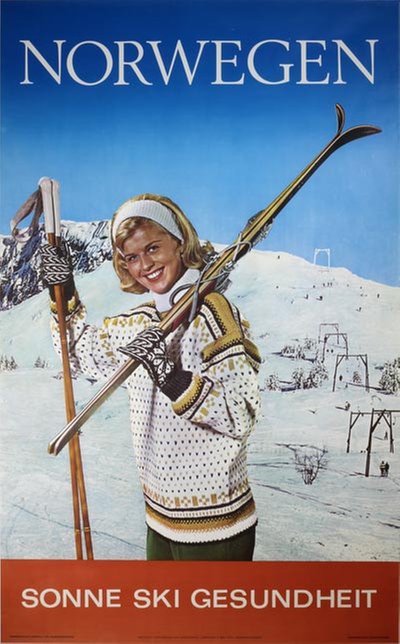 Norwegen Ski original poster designed by Photo: Normann/Øverås