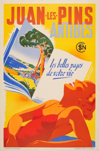 Juan les Pins - Antibes - France original poster designed by Bleuer, René