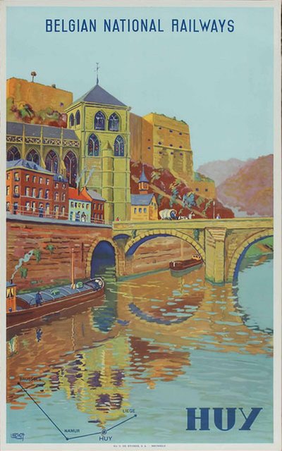 Belgian National Railways - Huy original poster designed by Frennet, Lucien (1888-1949)