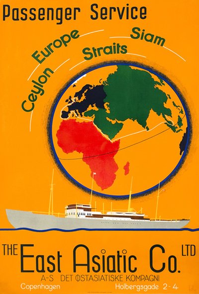 The East Asiatic Company original poster designed by Bille