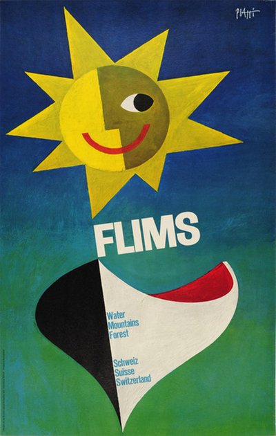 Flims original poster designed by Piatti, Celestino (1922-2007)