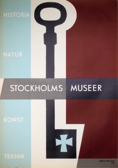 Stockholms Museer original poster designed by Beckman, Anders (1907-1967)