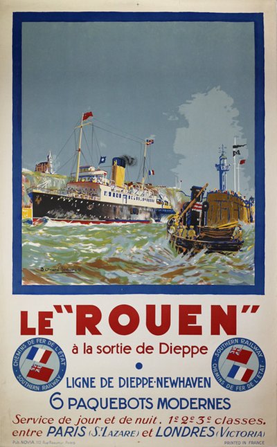 Le "Rouen" - London - Paris original poster designed by Lachèvre, Bernard Raoul (1885-1950)