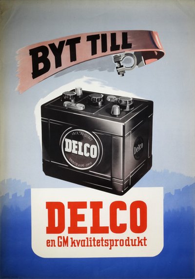GM Delco Auto Battery 1946 original poster 