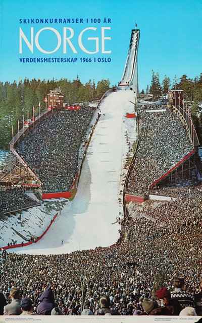 Norge Holmenkollen VM 1966 original poster designed by Photo: Mittet