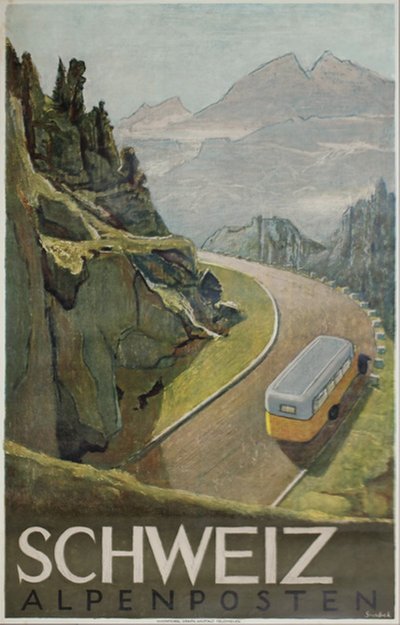 Schweiz - Alpenposten original poster designed by Surbek, Victor (1885-1975)