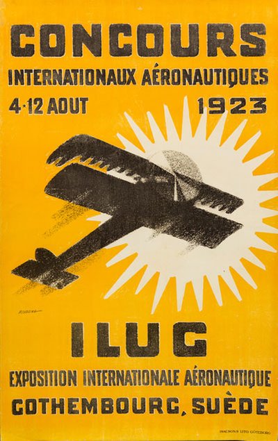 Concours Internationaux Aéronautiques ILUG 1923 original poster designed by Meurling, Carl (1879-1929)