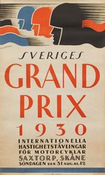 Sweden Grand Prix 1930 original vintage poster