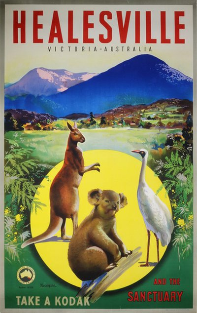Healesville and the Sanctuary Victoria Australia  original poster designed by Northfield, James (1888-1973)