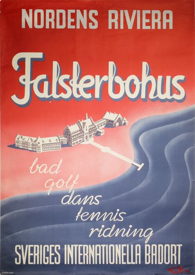 Falsterbohus Nordens Riviera  original poster designed by  Semitjov, Eugen (1923-1987)