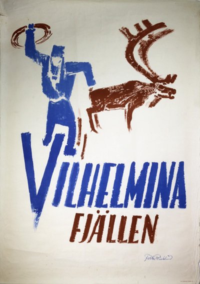 Vilhelminafjällen Sverige original poster designed by Ricklund, Folke (1900-1986)