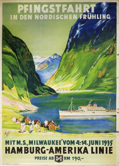 Hapag Pfingstfarhrt in Den Nordischen Frühling original poster designed by Fuss, Albert (1889-1969)