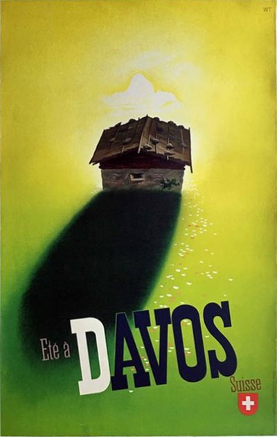Summer in Davos original poster designed by Trapp, Willy (1905-1984)