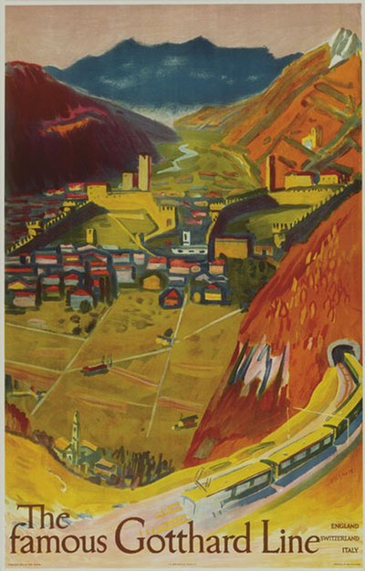 The Famous Gotthard Line original poster designed by Pfister, Albert (1884-1978)