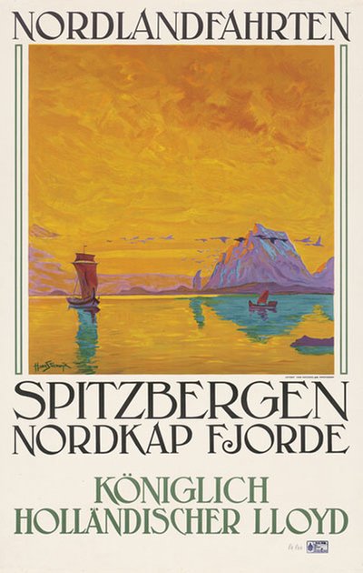 Nordlandfahrten Spitzbergen Nordkap Norwegen original poster designed by Steenwijk, Hendrik van (1864-1937)