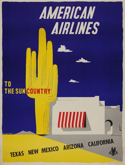 American Airlines to the sun country original poster designed by Kauffer, Edward McKnight (1890-1954)
