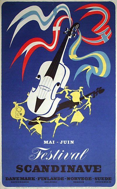 Festival Scandinave original poster designed by Thelander, Henry (1902–1986)