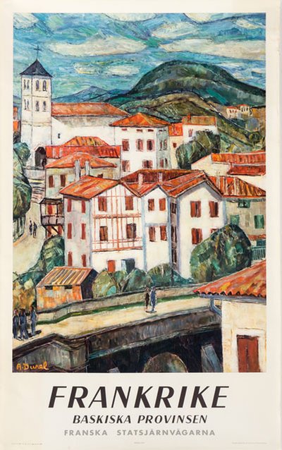France Basque Country original poster designed by Durel, Auguste (1904-1993)