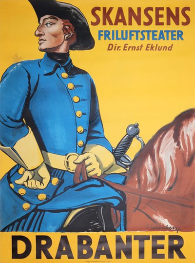 Drabanter Skansen Friluftsteater Stockholm original poster designed by Schonberg, Torsten (1882-1970)