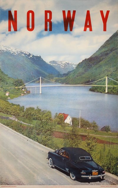 Norway - Studebaker Champion Convertible original poster designed by Photo by Algard
