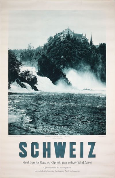 Rhine Falls Switzerland - Schweiz original poster designed by Photo: Wehrli