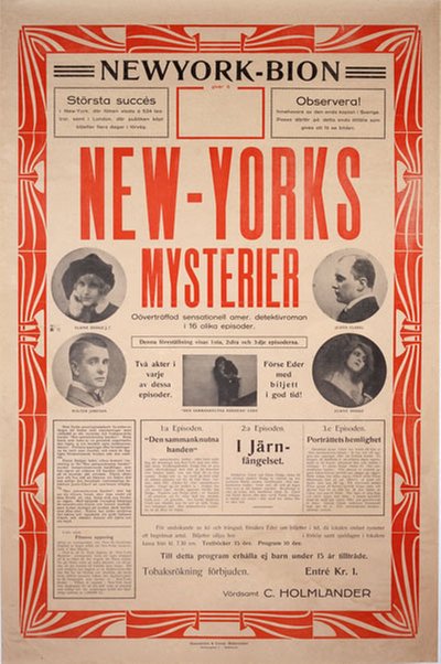 New Yorks Mysterier  1:sta 2:dra och 3:dje episoderna - (The  Exploits of Elaine) original poster 