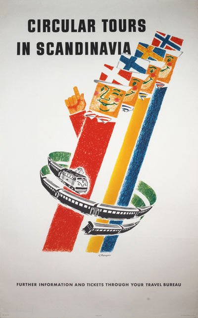 Circular Tours in Scandinavia original poster designed by G. Palmgren