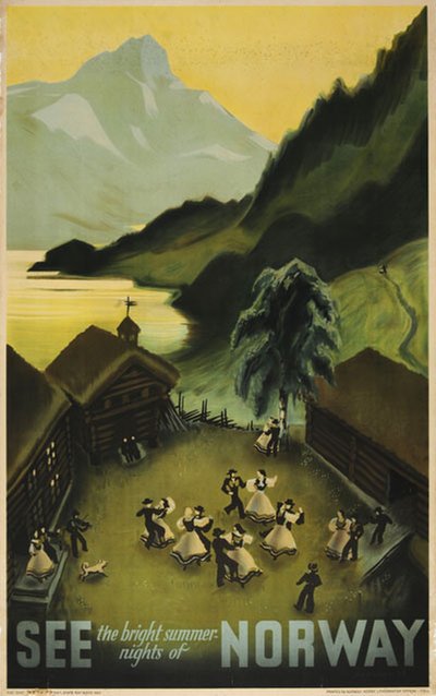 See the Bright Summer Nights of Norway original poster designed by Damsleth, Harald (1906-1971)