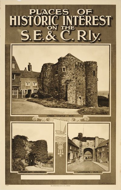 Places of Historic Interest on the S.E. & C.Rly. Ypres Castle original poster 
