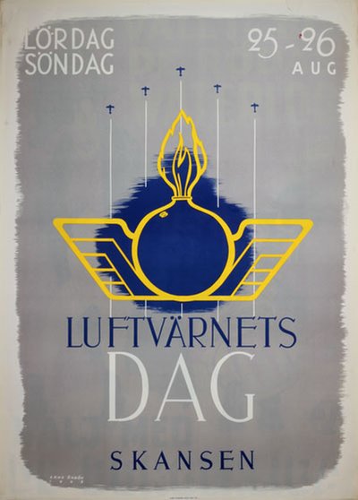 Luftvärnets Dag Skansen 1945 original poster designed by Öhdén, Arne (1919-1986)