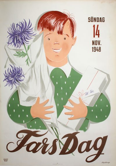 Fars Dag - 14 November 1948 original poster designed by Sven Mellberg