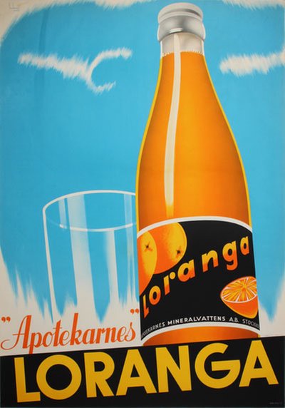 Apotekarnes Loranga original poster designed by Anders Beckman Reklamatelje