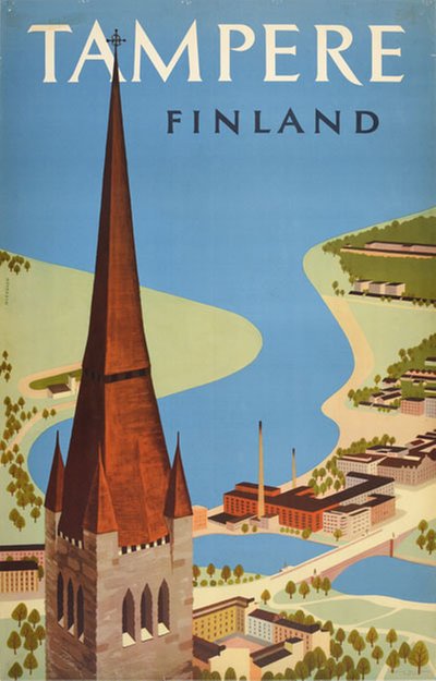 Finland Tampere original poster designed by Mykkänen, Martti (1926-2008)