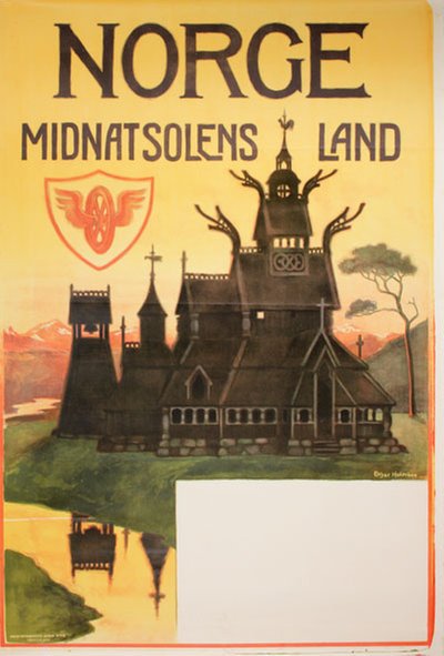 Norge Midnatsolens land original poster designed by Holmboe, Othar (1868-1928)