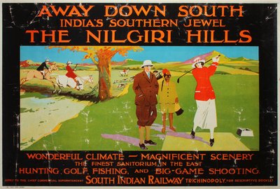 India The Nilgiri Hills original poster designed by Taylor (Fred?)