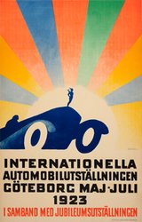 Internationella Automobilutställning Göteborg 1923 Sweden original vintage poster