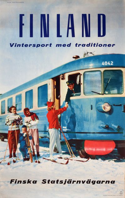 Finland - Vintersport med traditioner original poster designed by Photo: Fred Runeberg