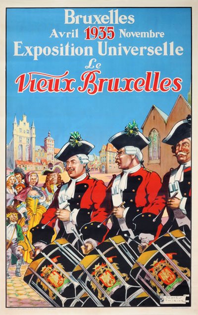 Bruxelles 1935 Exposition Universelle original poster designed by Thiriar, James (1889-1965)